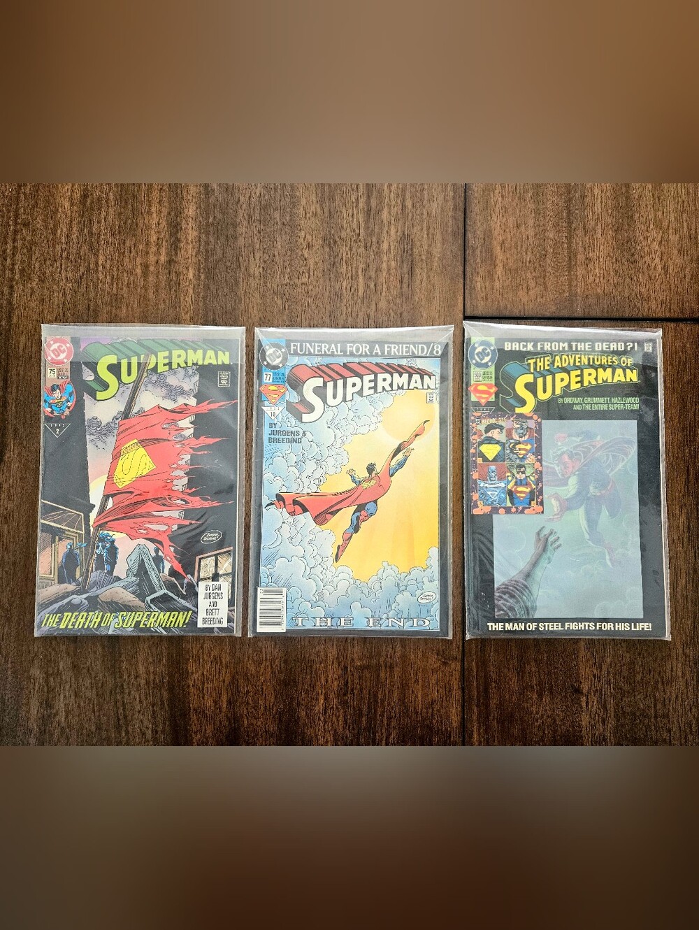 Vintage 1990s DC Comics Superman Lot Of 3 Sealed Comic Books- 500, 77, 75